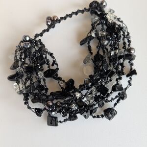 Elegant Black Beaded Bracelet